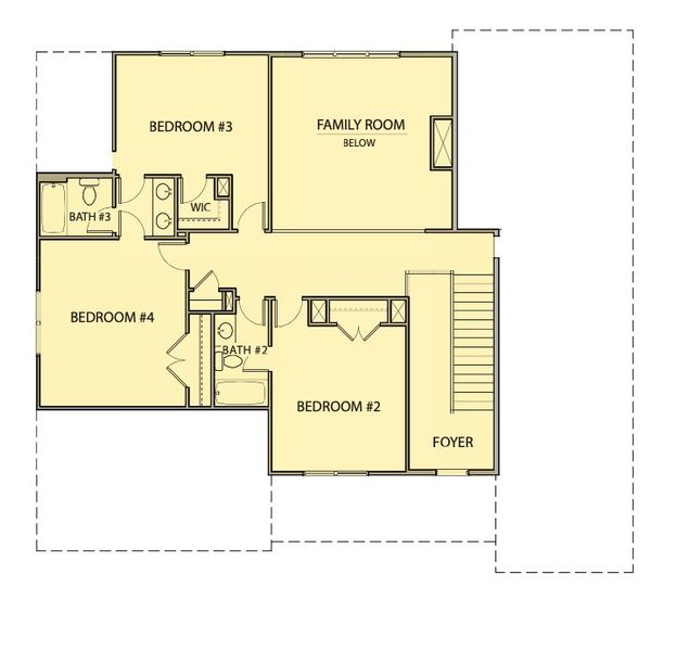 2D floor plan layout for the Huntington by Kerley Family Homes in Springside Reserve, Powder Springs, GA (Image 4).
