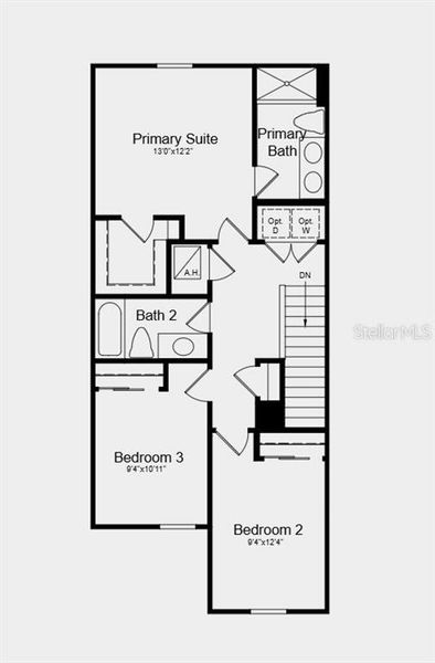 2D floor plan layout of this home in The Towns at Tiburon, Nokomis, FL (Image 3).