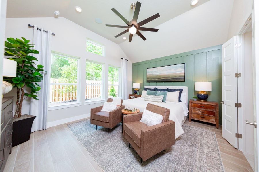 Furnished interior view inside a new home in Ellwood: Prestige Collection, Iowa Colony (Image 7). Furnished interior view inside a new home in Ellwood: Prestige Collection, Iowa Colony (Image 7).