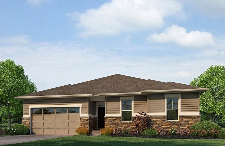 Representative exterior photo of a completed home built from the Fowler by D.R. Horton in Vantage, Berthoud, CO (Image 2).
