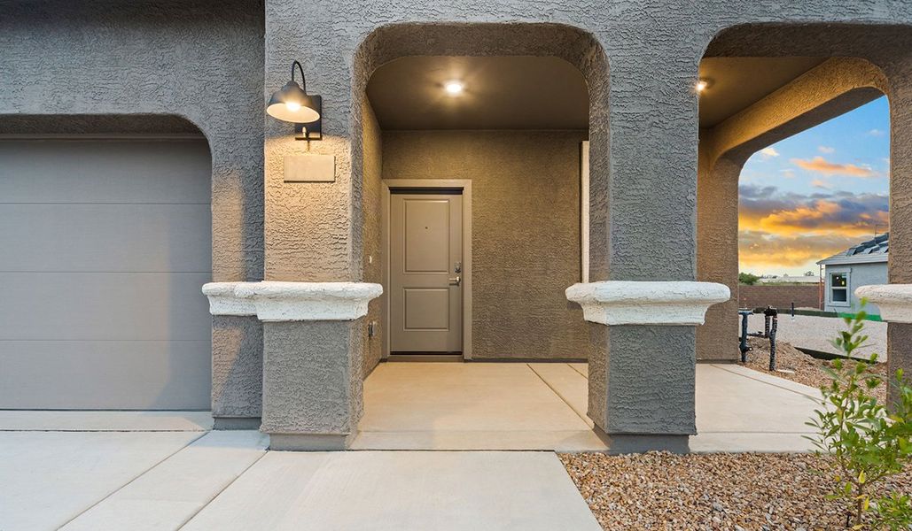 Representative exterior details of a home built from the Juniper by D.R. Horton in The Oasis at Rocking K, Vail (Image 3).
