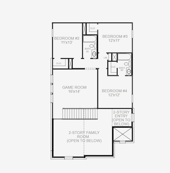 2D floor plan layout for the 2338W by Perry Homes in Bridgeland Central 40', Cypress, TX (Image 4). 2D floor plan layout for the 2338W by Perry Homes in Bridgeland Central 40', Cypress, TX (Image 4).