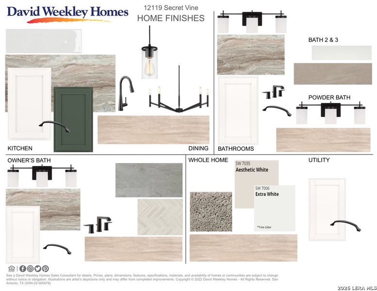 Sample of building materials used in homes in The Crossvine 45’, Schertz (Image 3).