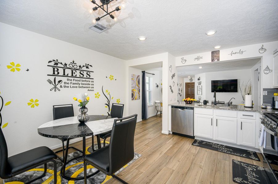 Kitchen and Dining from the back door