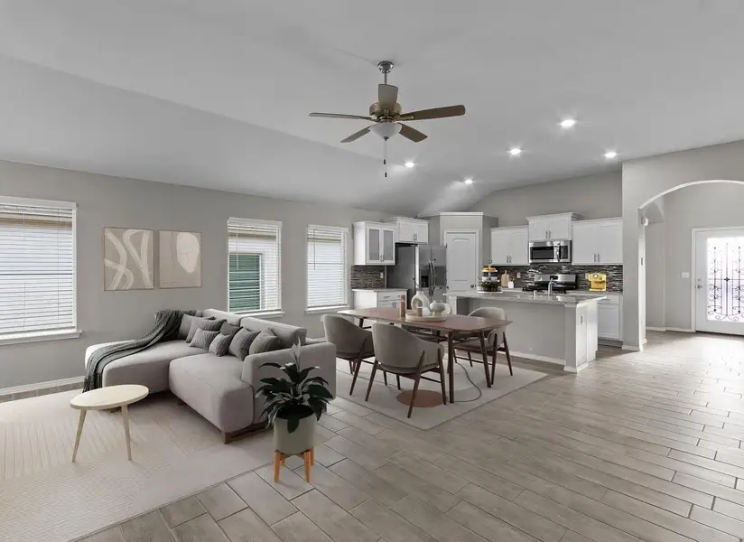 Representative furnished interior of a home built from the Mesilla 1747 SSC by Saratoga Homes in Crossland, El Paso (Image 4).