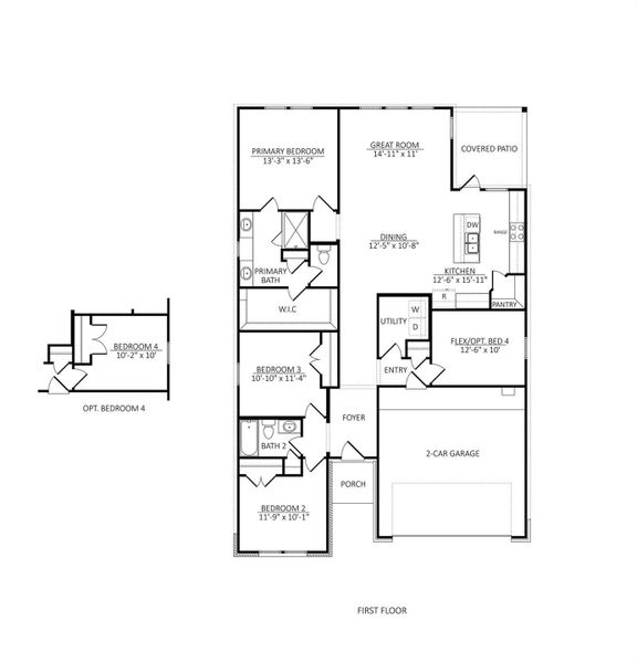 2D floor plan layout of this home in Raburn Reserve, Tomball, TX (Image 4). 2D floor plan layout of this home in Raburn Reserve, Tomball, TX (Image 4).