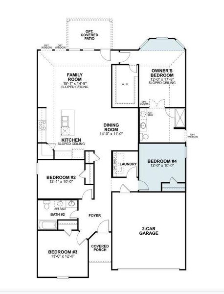 2D floor plan layout of this home in Marble Creek Crossing, Austin, TX (Image 3).