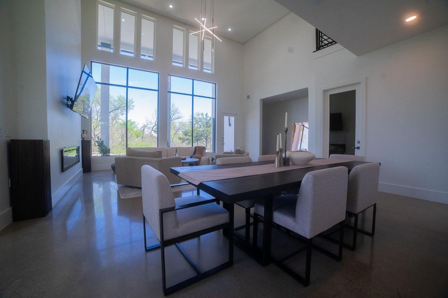 The easy flow from the kitchen to dinning to living is inviting for entertaining guest and allowing for activities and conversations to flow effortlessly.