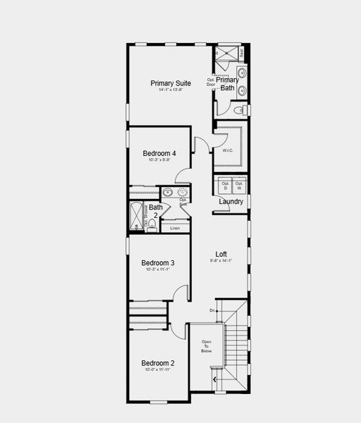 2D floor plan layout for the Stella Plus by Taylor Morrison in Parterre Horizon Collection, Thornton, CO (Image 3).