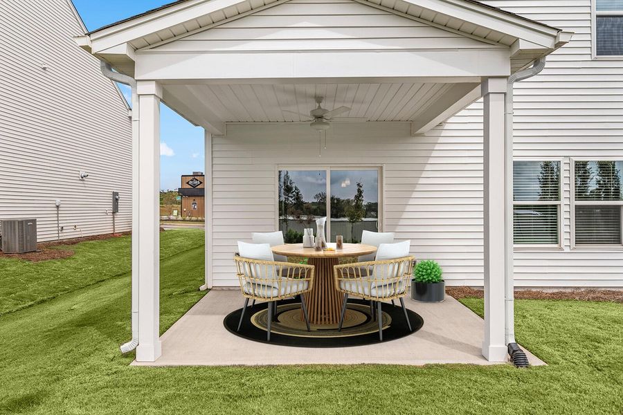 Exterior details and patio area of a home in Central Creek, Goose Creek (Image 18).