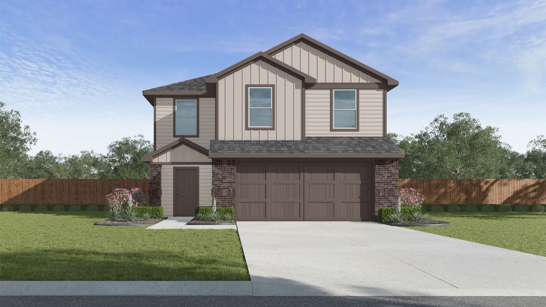 Representative exterior photo of a completed home built from the Davis by D.R. Horton in Bridges Mill, Corpus Christi, TX (Image 2). Representative exterior photo of a completed home built from the Davis by D.R. Horton in Bridges Mill, Corpus Christi, TX (Image 2).