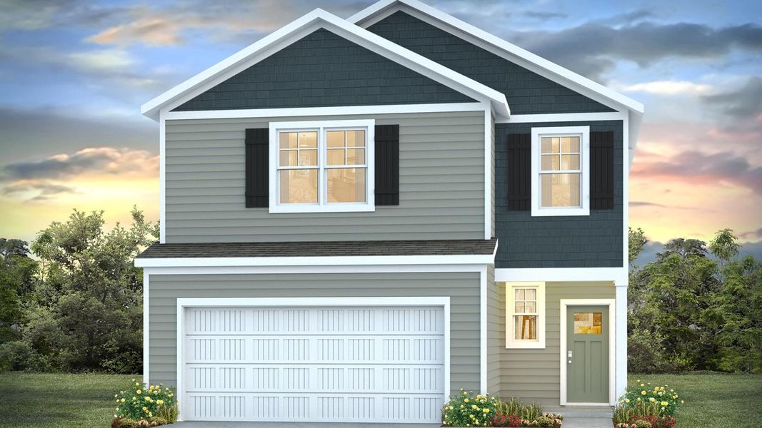 Representative exterior photo of a completed home built from the MANNING by D.R. Horton in Sidbury Station, Castle Hayne, NC (Image 15).