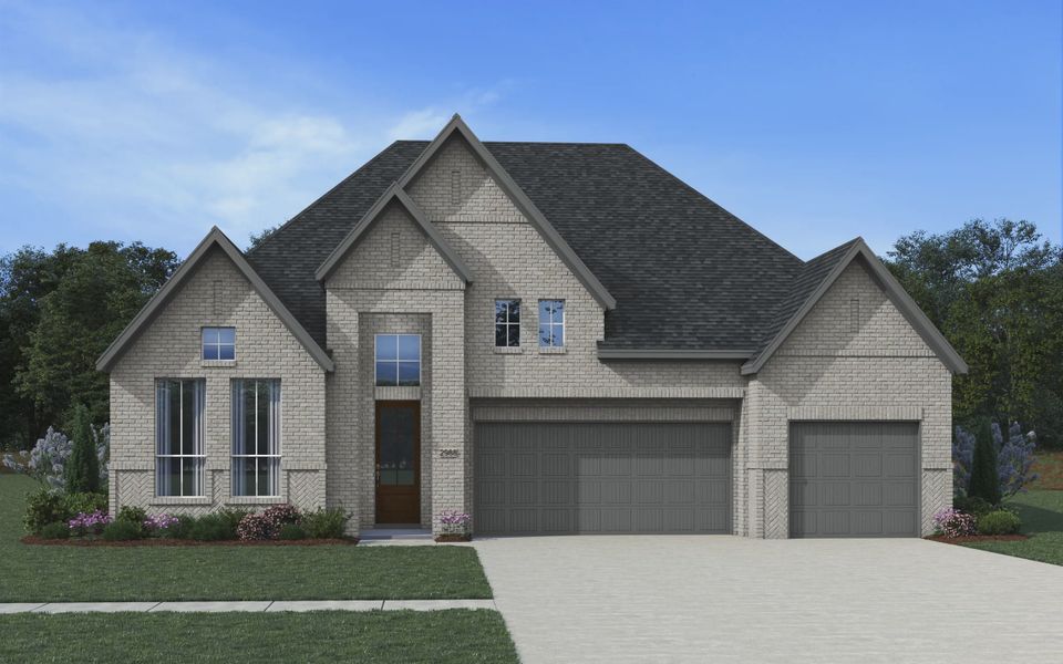 Representative exterior photo of a completed home built from the Sydney by Chesmar Homes in Sofi Lakes, Katy, TX (Image 2). Representative exterior photo of a completed home built from the Sydney by Chesmar Homes in Sofi Lakes, Katy, TX (Image 2).