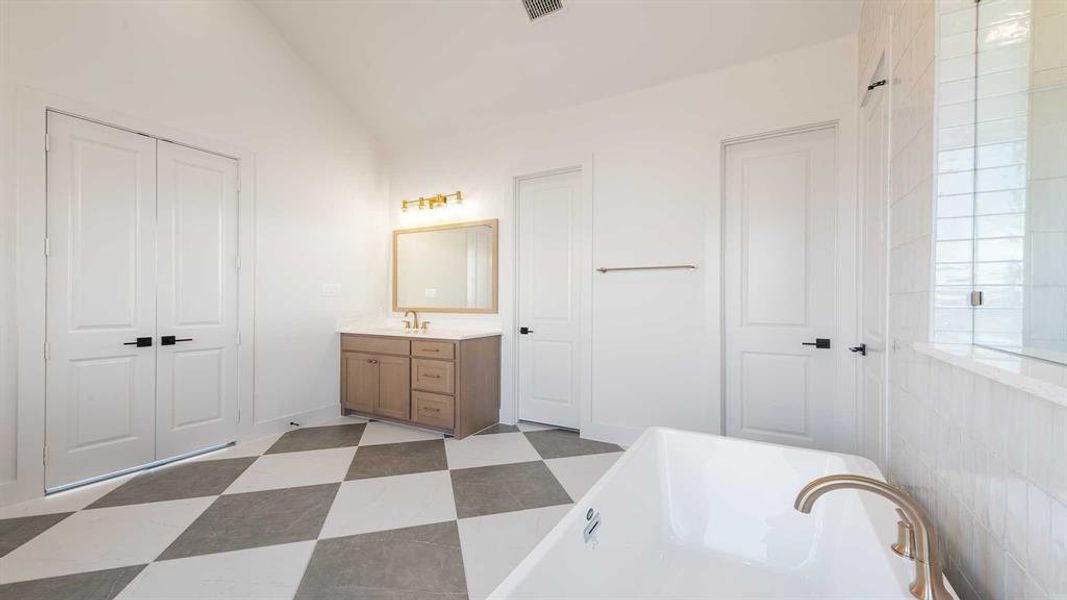 Furnished interior view inside a new home in Fields 60', Frisco (Image 11).