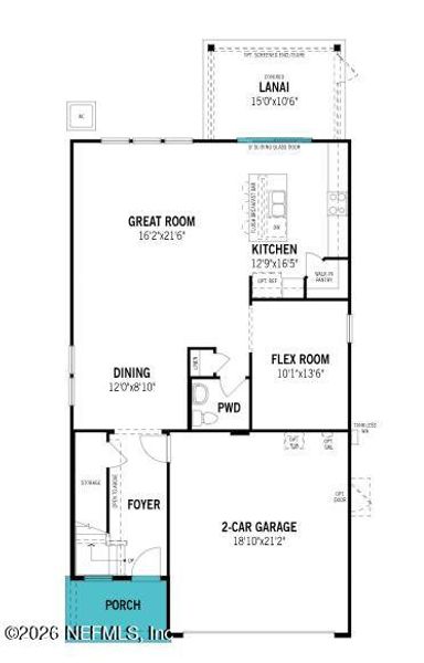 2D floor plan layout of this home in RiverTown - Forest, St. Johns, FL (Image 3).