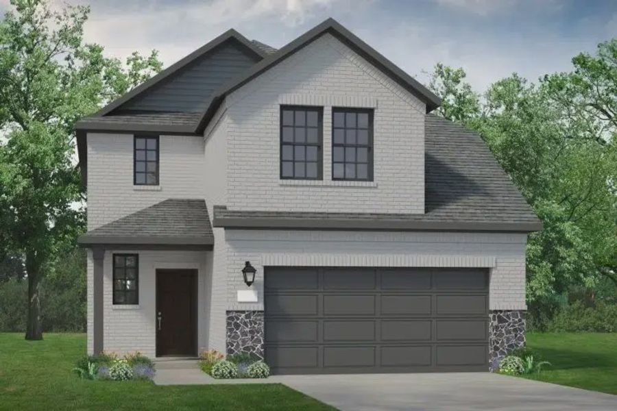 Representative exterior photo of a completed home built from the Fisher by UnionMain Homes in Walden Pond, Forney, TX (Image 6).