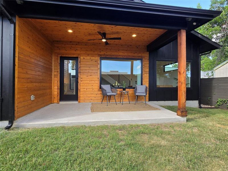 Another view of the large rear covered porch.