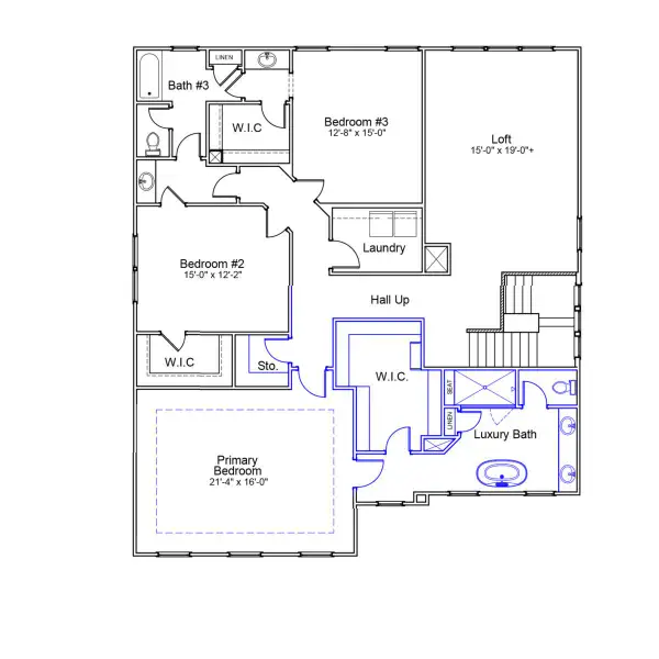 2D floor plan layout of this home in Indigo at Abbey Preserve, Wilmington, NC (Image 3). 2D floor plan layout of this home in Indigo at Abbey Preserve, Wilmington, NC (Image 3).