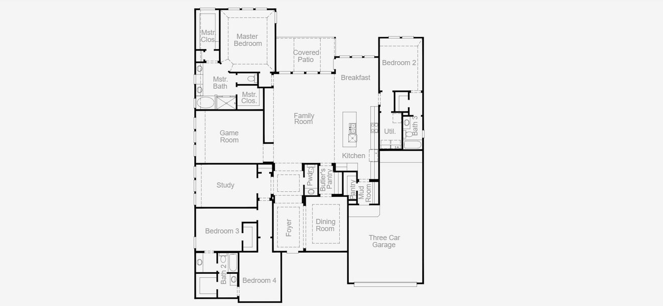 2D floor plan layout for the Newport by Coventry Homes in Palmera Ridge, Leander, TX (Image 5). 2D floor plan layout for the Newport by Coventry Homes in Palmera Ridge, Leander, TX (Image 5).