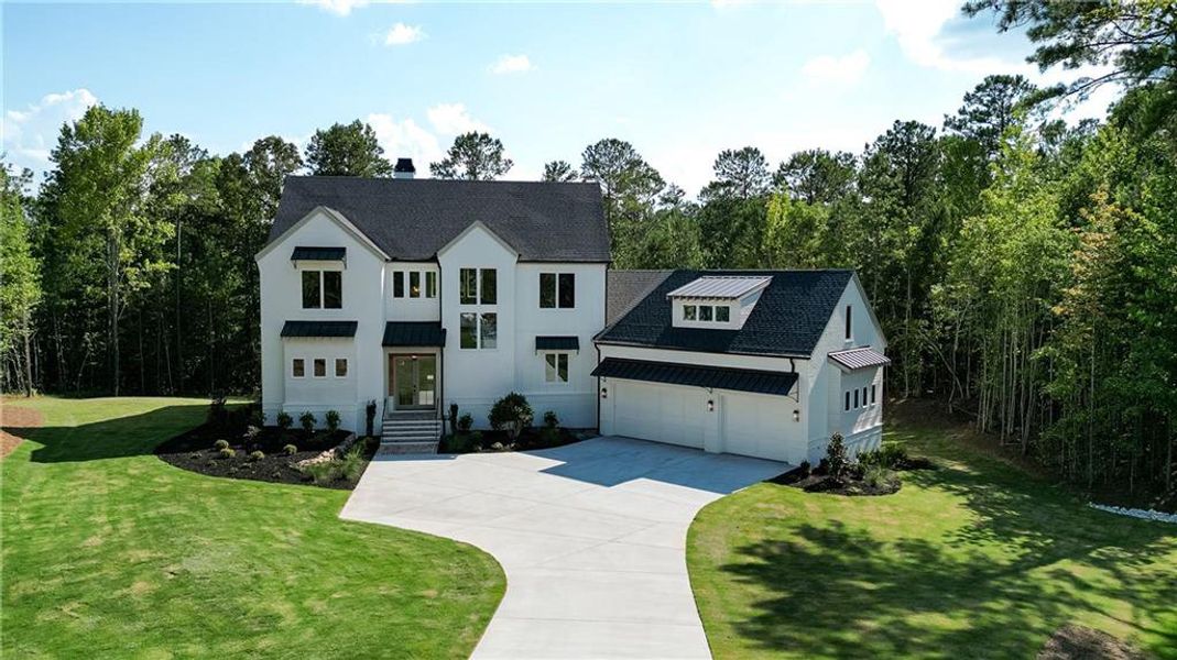 Front exterior of a new home in , Newnan, GA, highlighting curb appeal (Image 29).