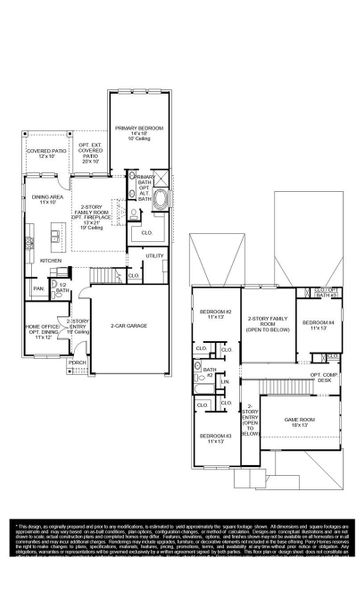 2D floor plan layout of this home in Audubon Park 45', Magnolia, TX (Image 2). 2D floor plan layout of this home in Audubon Park 45', Magnolia, TX (Image 2).