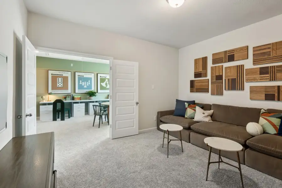 The Princeton II- Media Room. Staged model home shown for illustration only; actual features, colors, and upgrades may vary. The Princeton II- Media Room. Staged model home shown for illustration only; actual features, colors, and upgrades may vary.