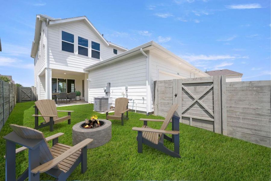 Exterior details and patio area of a home in Terrace Collection at Harvest, Argyle (Image 3). Exterior details and patio area of a home in Terrace Collection at Harvest, Argyle (Image 3).