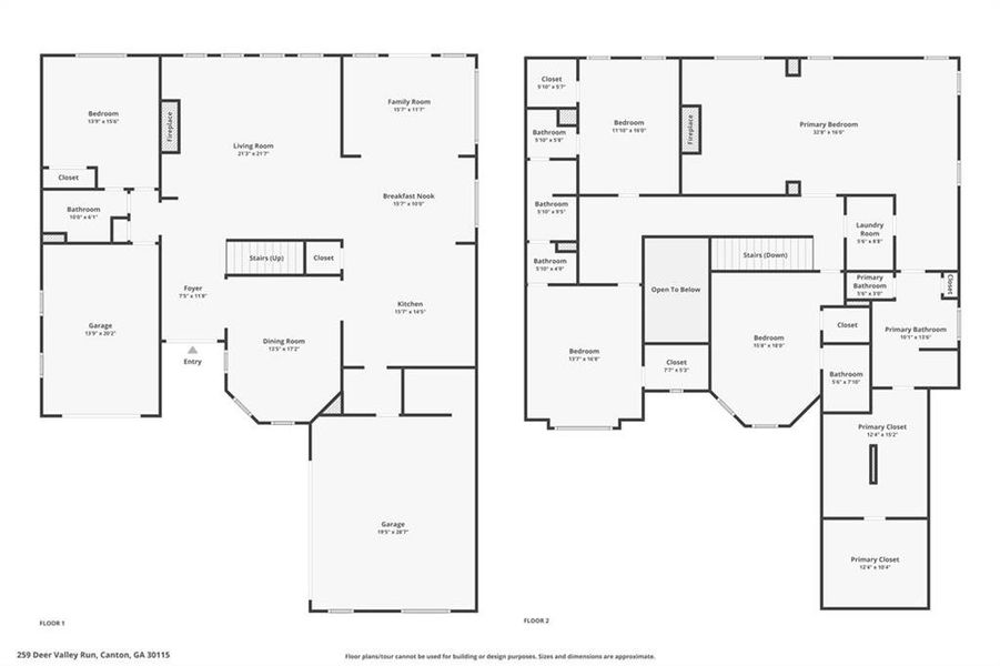 2D floor plan layout of this home in Deer Valley, Canton, GA (Image 3).
