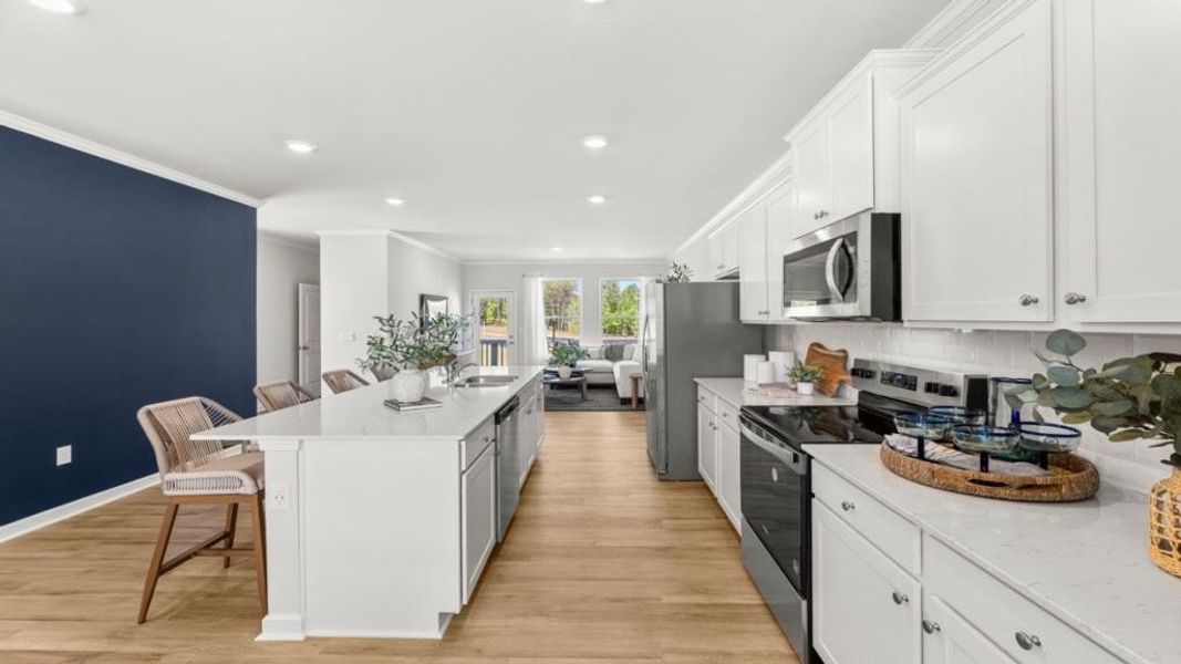 Furnished interior view inside a new home in Waypoint, Flowery Branch (Image 14).