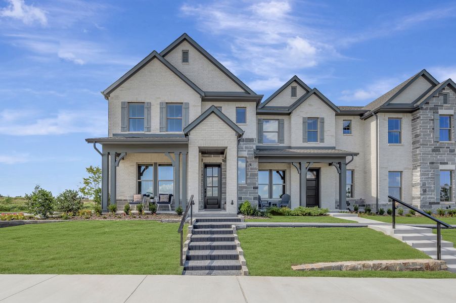 Representative exterior photo of a completed home built from the The Monica by David Weekley Homes in Ridgeline Towns, McKinney, TX (Image 1). Representative exterior photo of a completed home built from the The Monica by David Weekley Homes in Ridgeline Towns, McKinney, TX (Image 1).