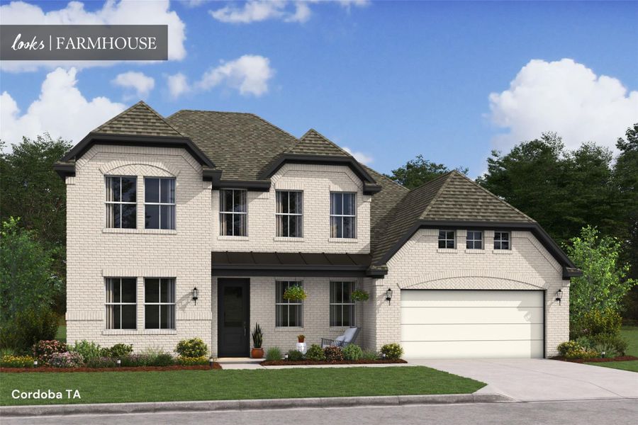 Gorgeous Cordoba home design by K. Hovnanian Homes in elevation TA built in Sundance Cove. (*Artist rendering used for illustration purposes only.)