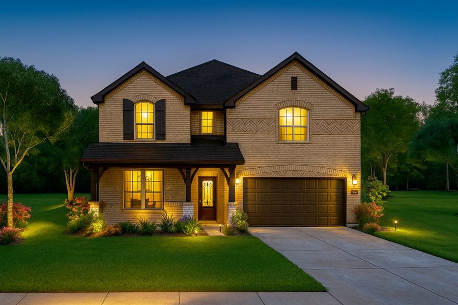 Representative exterior photo of a completed home built from the Boxwood III Trinity Grove Signature by Brohn Homes in Trinity Grove, Spring, TX (Image 8).