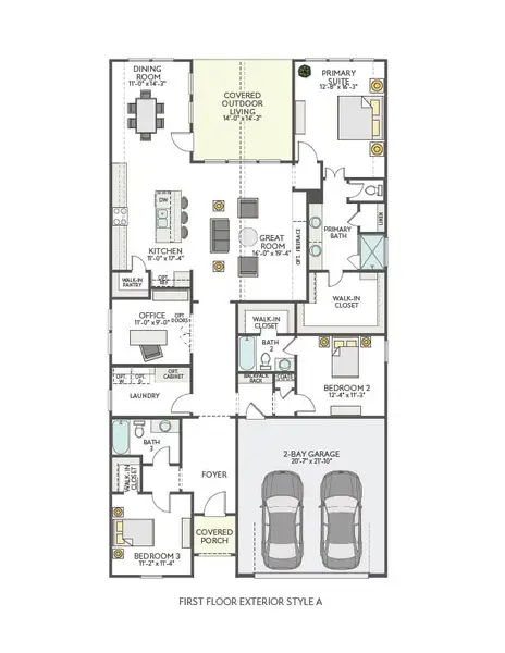 2D floor plan layout of this home in Lariat, Liberty Hill, TX (Image 7). 2D floor plan layout of this home in Lariat, Liberty Hill, TX (Image 7).