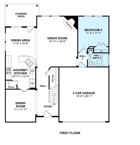 The Captiva II floor plan by K. Hovnanian® Homes. 1st Floor shown. *Prices, plans, dimensions, features, specifications, materials, and availability of homes or communities are subject to change without notice or obligation.