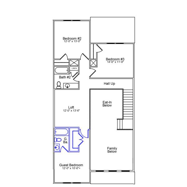 2D floor plan layout of this home in Grand Park, Leland, NC (Image 4).