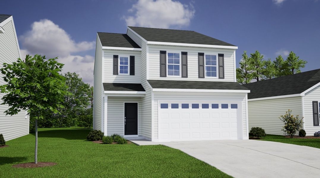 Front exterior of a new home in Pinecrest, West Columbia, SC, highlighting curb appeal (Image 1). Front exterior of a new home in Pinecrest, West Columbia, SC, highlighting curb appeal (Image 1).