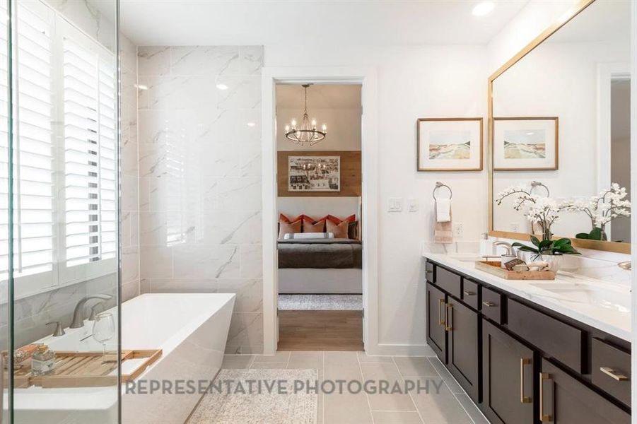 Furnished interior view inside a new home in Waterscape, Royse City (Image 22).