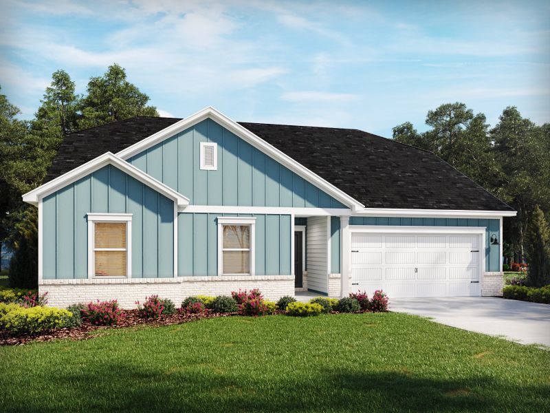 Representative exterior photo of a completed home built from the Parker by Meritage Homes in Calabash Station, Calabash, NC (Image 1). Representative exterior photo of a completed home built from the Parker by Meritage Homes in Calabash Station, Calabash, NC (Image 1).