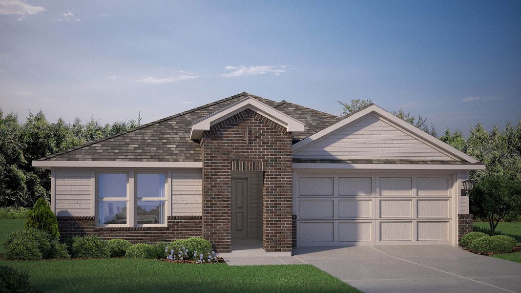 Representative exterior photo of a completed home built from the Texas Cali by D.R. Horton in Eagle Creek, Denton, TX (Image 2).