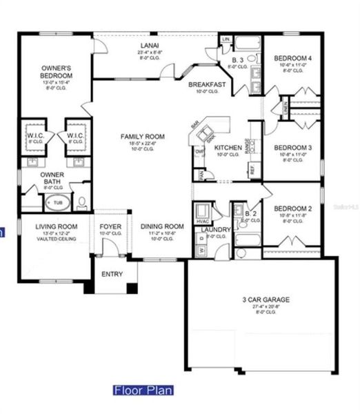 2D floor plan layout of this home in Juliette Falls, Dunnellon, FL (Image 5).