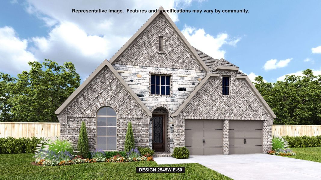 Representative exterior photo of a completed home built from the 2545W by Perry Homes in Lariat 50', Liberty Hill, TX (Image 9).