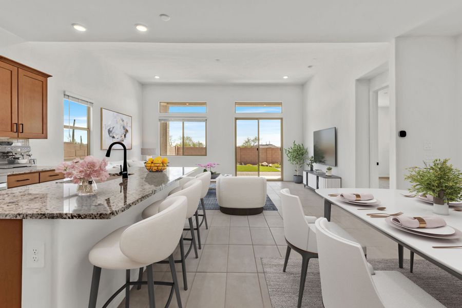 Furnished interior view inside a new home in Saguaro Reserve II, Marana (Image 6). Furnished interior view inside a new home in Saguaro Reserve II, Marana (Image 6).