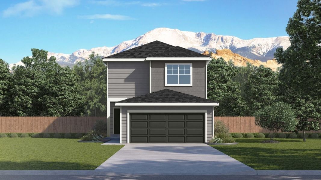 Representative exterior photo of a completed home built from the Mallard by D.R. Horton in The Ridge at Lorson Ranch, Colorado Springs, CO (Image 2). Representative exterior photo of a completed home built from the Mallard by D.R. Horton in The Ridge at Lorson Ranch, Colorado Springs, CO (Image 2).