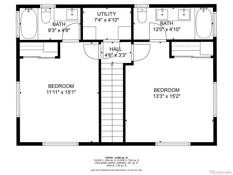 2D floor plan layout of this home in , Denver, CO (Image 2).
