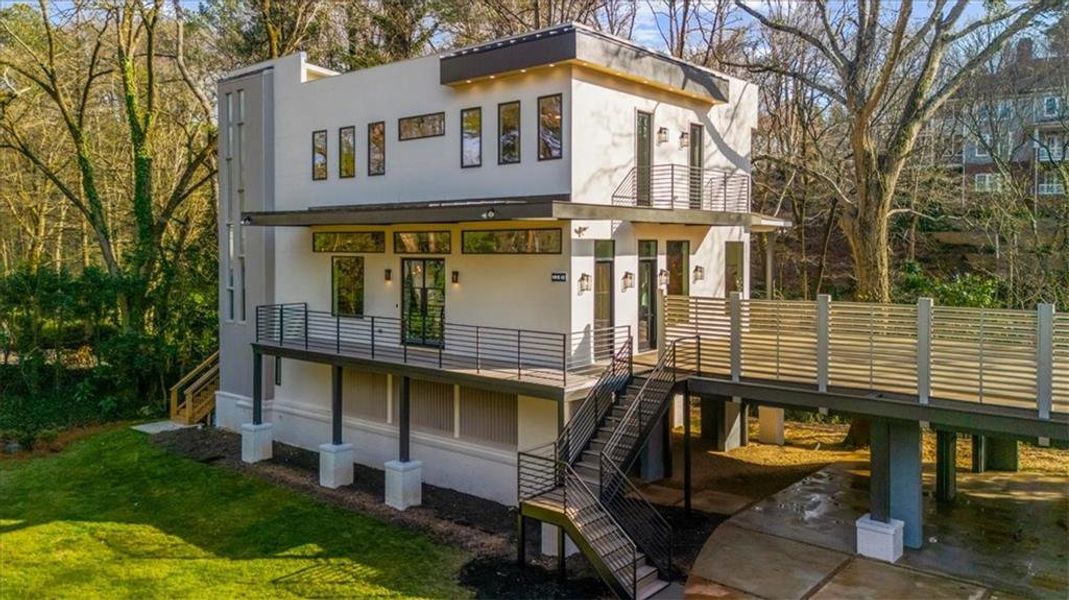 Exterior details and patio area of a home in , Atlanta (Image 43).