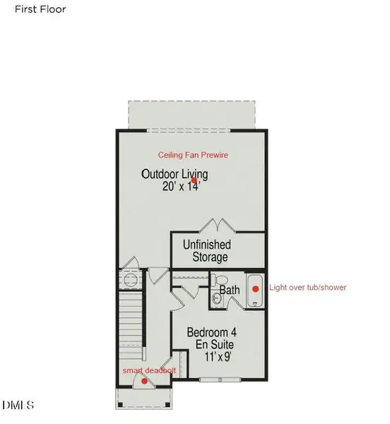 2D floor plan layout of this home in Helmsley, Raleigh, NC (Image 3).