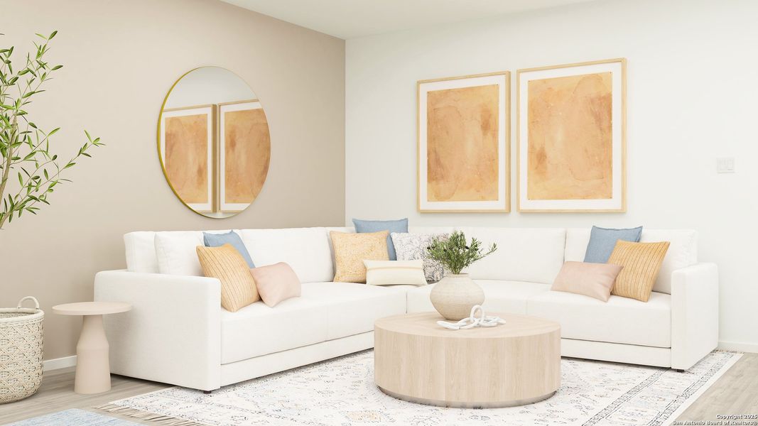 Furnished interior view inside a new home in Kyndwood, New Braunfels (Image 5). Furnished interior view inside a new home in Kyndwood, New Braunfels (Image 5).