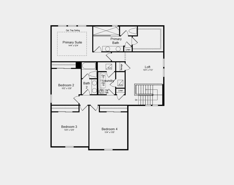 2D floor plan layout for the Monterey by Taylor Morrison in Westview, Poinciana, FL (Image 4).