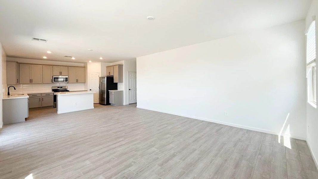 Great room and kitchen