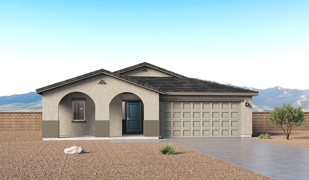 Representative exterior photo of a completed home built from the Mariposa - C40M by D.R. Horton in Hanson Ridge, Vail, AZ (Image 21).